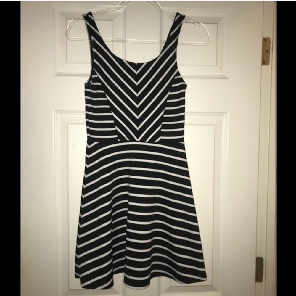 Bethany Mota black and white striped sundress